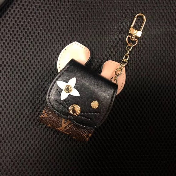 Airpods Gen 1 & 2 Mouse Style Case With Holder - Black/Brown - Picture 1 of 2